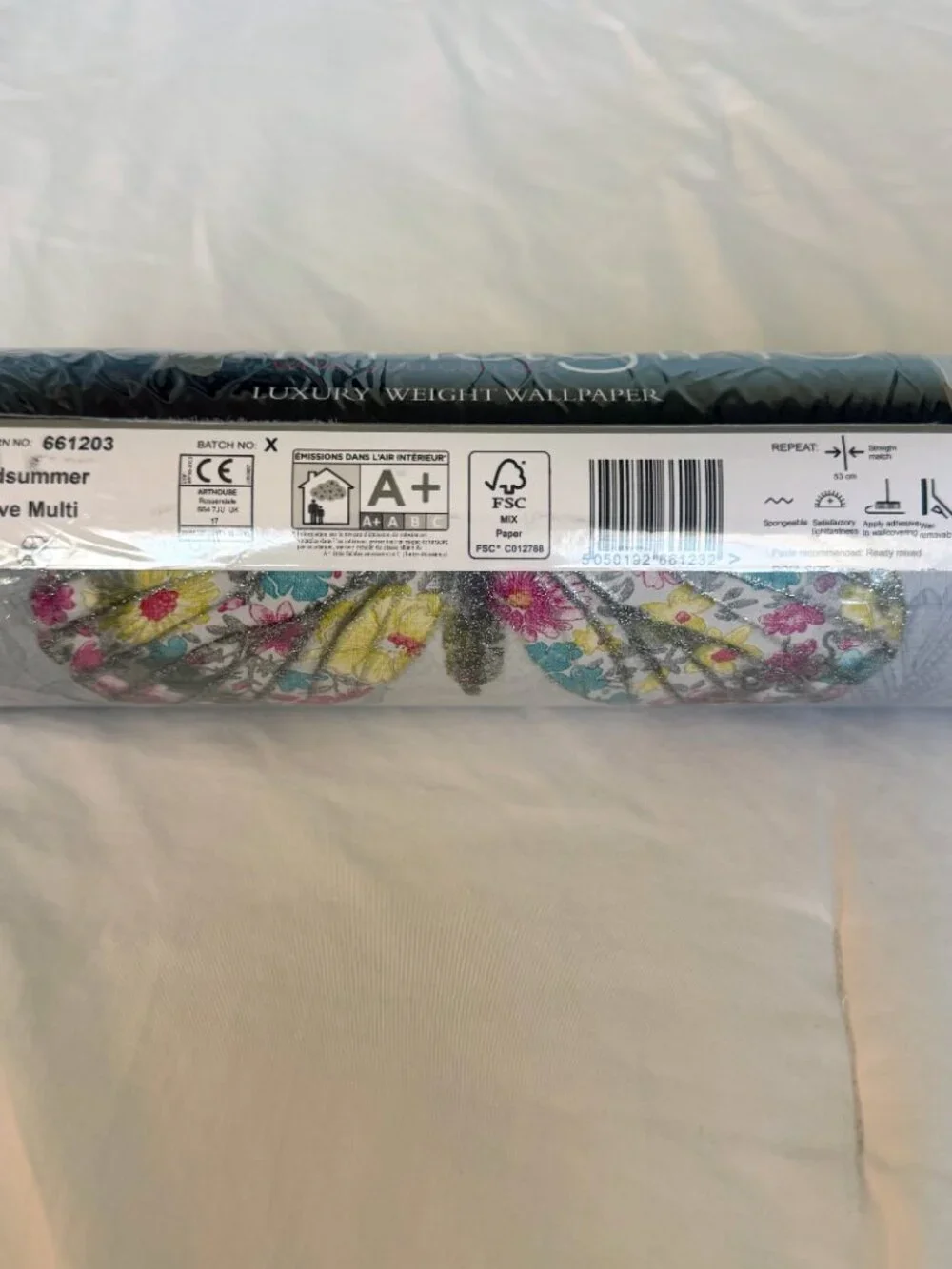 Arthouse Imagine Midsummer Wallpaper Dove Multi Butterfly Glitter 661203